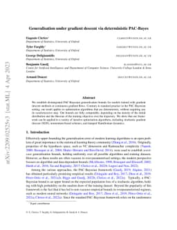 Generalisation under gradient descent via deterministic PAC-Bayes
