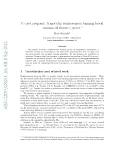 Project proposal: A modular reinforcement learning based automated
  theorem prover