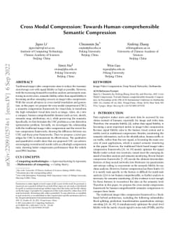 Cross Modal Compression: Towards Human-comprehensible Semantic
  Compression