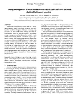 Energy Management of Multi-mode Hybrid Electric Vehicles based on
  Hand-shaking Multi-agent Learning