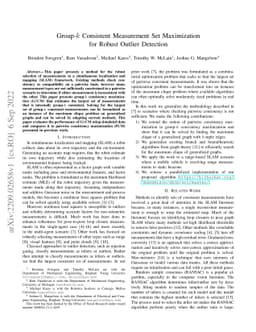 Group-$k$ Consistent Measurement Set Maximization for Robust Outlier
  Detection