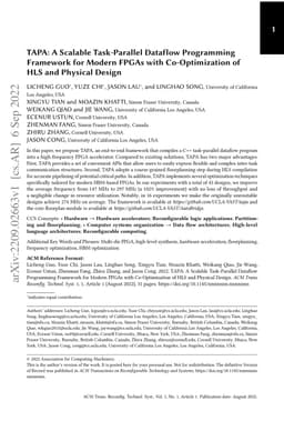 TAPA: A Scalable Task-Parallel Dataflow Programming Framework for Modern
  FPGAs with Co-Optimization of HLS and Physical Design