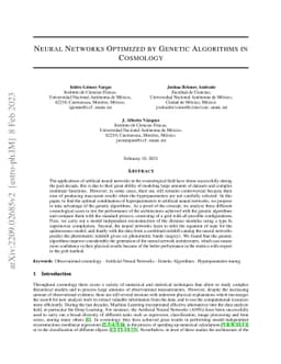 Neural Networks Optimized by Genetic Algorithms in Cosmology