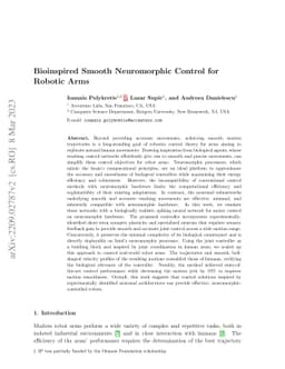 Bioinspired Smooth Neuromorphic Control for Robotic Arms