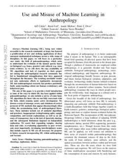 Use and Misuse of Machine Learning in Anthropology