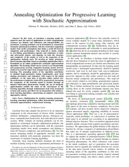Annealing Optimization for Progressive Learning with Stochastic
  Approximation