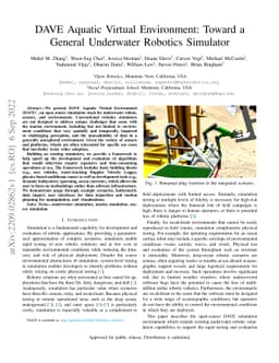 DAVE Aquatic Virtual Environment: Toward a General Underwater Robotics
  Simulator