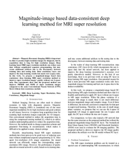 Magnitude-image based data-consistent deep learning method for MRI super
  resolution