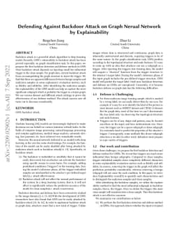 Defending Against Backdoor Attack on Graph Nerual Network by
  Explainability