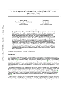 Social Media Engagement and Cryptocurrency Performance