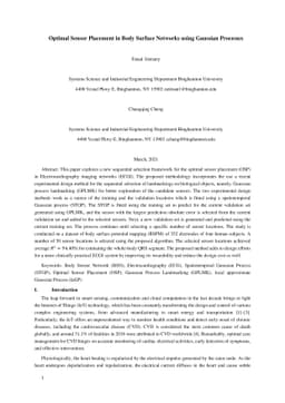 Optimal Sensor Placement in Body Surface Networks using Gaussian
  Processes