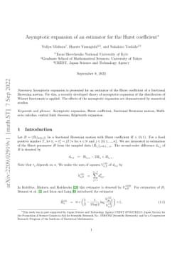 Asymptotic expansion of an estimator for the Hurst coefficient