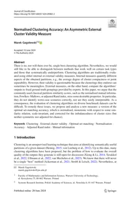 Normalised clustering accuracy: An asymmetric external cluster validity
  measure