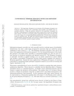 Conformal Mirror Descent with Logarithmic Divergences