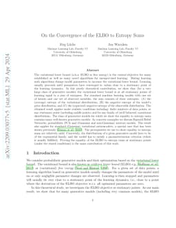 On the Convergence of the ELBO to Entropy Sums