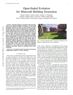 Open-Ended Evolution for Minecraft Building Generation