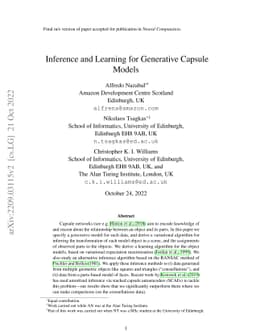 Inference and Learning for Generative Capsule Models