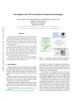Wavelength-aware 2D Convolutions for Hyperspectral Imaging