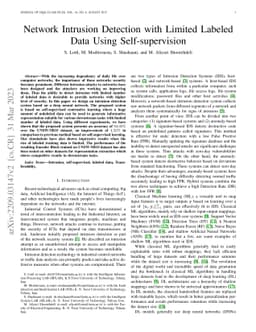 Network Intrusion Detection with Limited Labeled Data Using
  Self-supervision