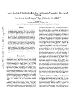 Improving Out-of-Distribution Detection via Epistemic Uncertainty
  Adversarial Training