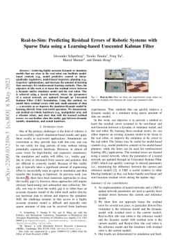 Real-to-Sim: Predicting Residual Errors of Robotic Systems with Sparse
  Data using a Learning-based Unscented Kalman Filter