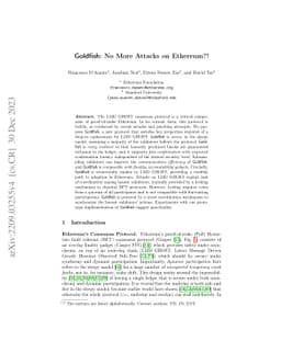 Goldfish: No More Attacks on Ethereum?!