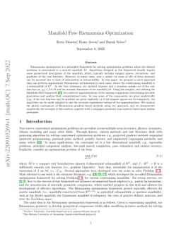 Manifold Free Riemannian Optimization