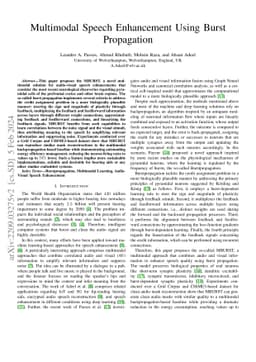 Multimodal Speech Enhancement Using Burst Propagation