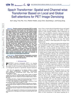 Spach Transformer: Spatial and Channel-wise Transformer Based on Local
  and Global Self-attentions for PET Image Denoising
