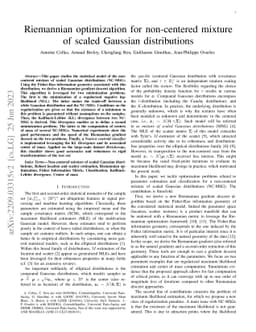 Riemannian optimization for non-centered mixture of scaled Gaussian
  distributions