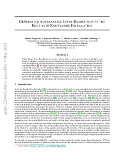 Generative Adversarial Super-Resolution at the Edge with Knowledge
  Distillation