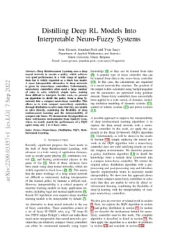 Distilling Deep RL Models Into Interpretable Neuro-Fuzzy Systems