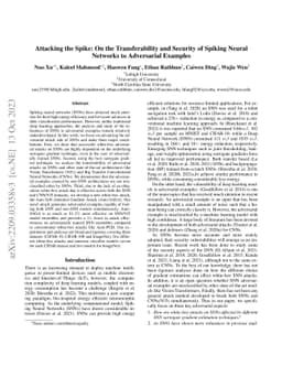 Attacking the Spike: On the Transferability and Security of Spiking
  Neural Networks to Adversarial Examples