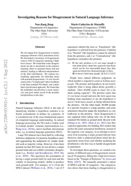 Investigating Reasons for Disagreement in Natural Language Inference