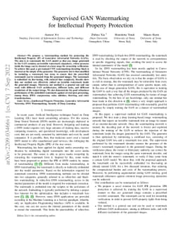 Supervised GAN Watermarking for Intellectual Property Protection