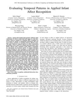 Evaluating Temporal Patterns in Applied Infant Affect Recognition