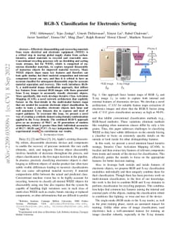 RGB-X Classification for Electronics Sorting