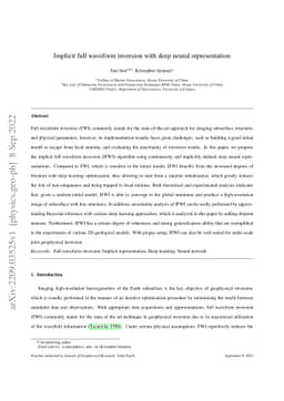 Implicit Full Waveform Inversion with Deep Neural Representation