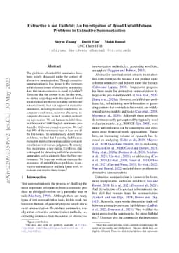 Extractive is not Faithful: An Investigation of Broad Unfaithfulness
  Problems in Extractive Summarization