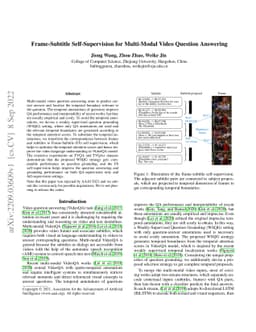 Frame-Subtitle Self-Supervision for Multi-Modal Video Question Answering