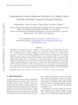 Representing Camera Response Function by a Single Latent Variable and
  Fully Connected Neural Network