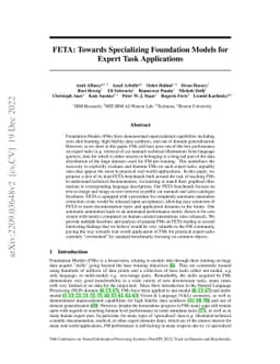 FETA: Towards Specializing Foundation Models for Expert Task
  Applications