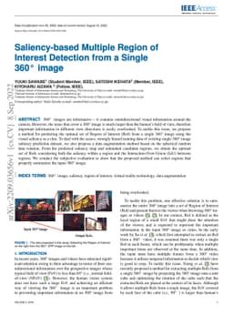 Saliency-based Multiple Region of Interest Detection from a Single
  360° image
