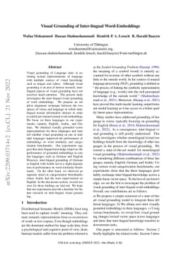Visual Grounding of Inter-lingual Word-Embeddings