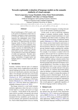 Towards explainable evaluation of language models on the semantic
  similarity of visual concepts