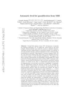 Automatic fetal fat quantification from MRI