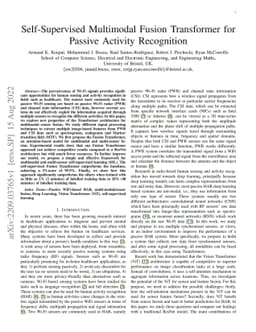 Self-Supervised Multimodal Fusion Transformer for Passive Activity
  Recognition
