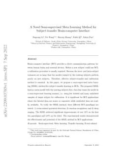 A Novel Semi-supervised Meta Learning Method for Subject-transfer
  Brain-computer Interface