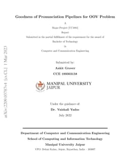 Goodness of Pronunciation Pipelines for OOV Problem