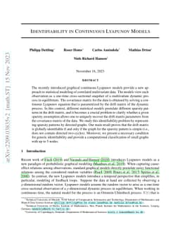 Identifiability in Continuous Lyapunov Models